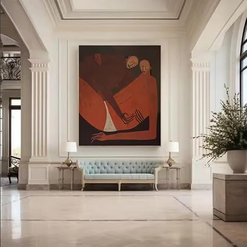ARTCOREX Abstract Abstract Painting On Canvas Retro Style Figures Wall Art Picture Mural For Home Living Room Decor(60x80cm/Frameless)