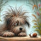 BSNRCH Long haired Dog 5D Diamond Painting for Adults,Diamond Art Kits for Beginners, Dog Round Full Drill Diamond Dot for Home Wall Decor 12X12 inch
