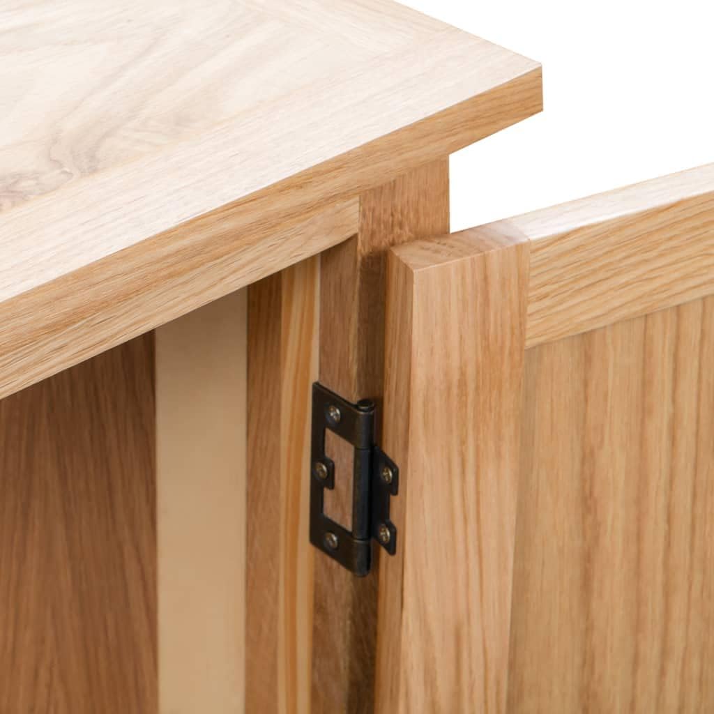 Brown Corner Cabinet for Hallway, Solid Oak Corner Cabinet for Dining Room, with Shelves for Living Room, Rustic Storage Furniture