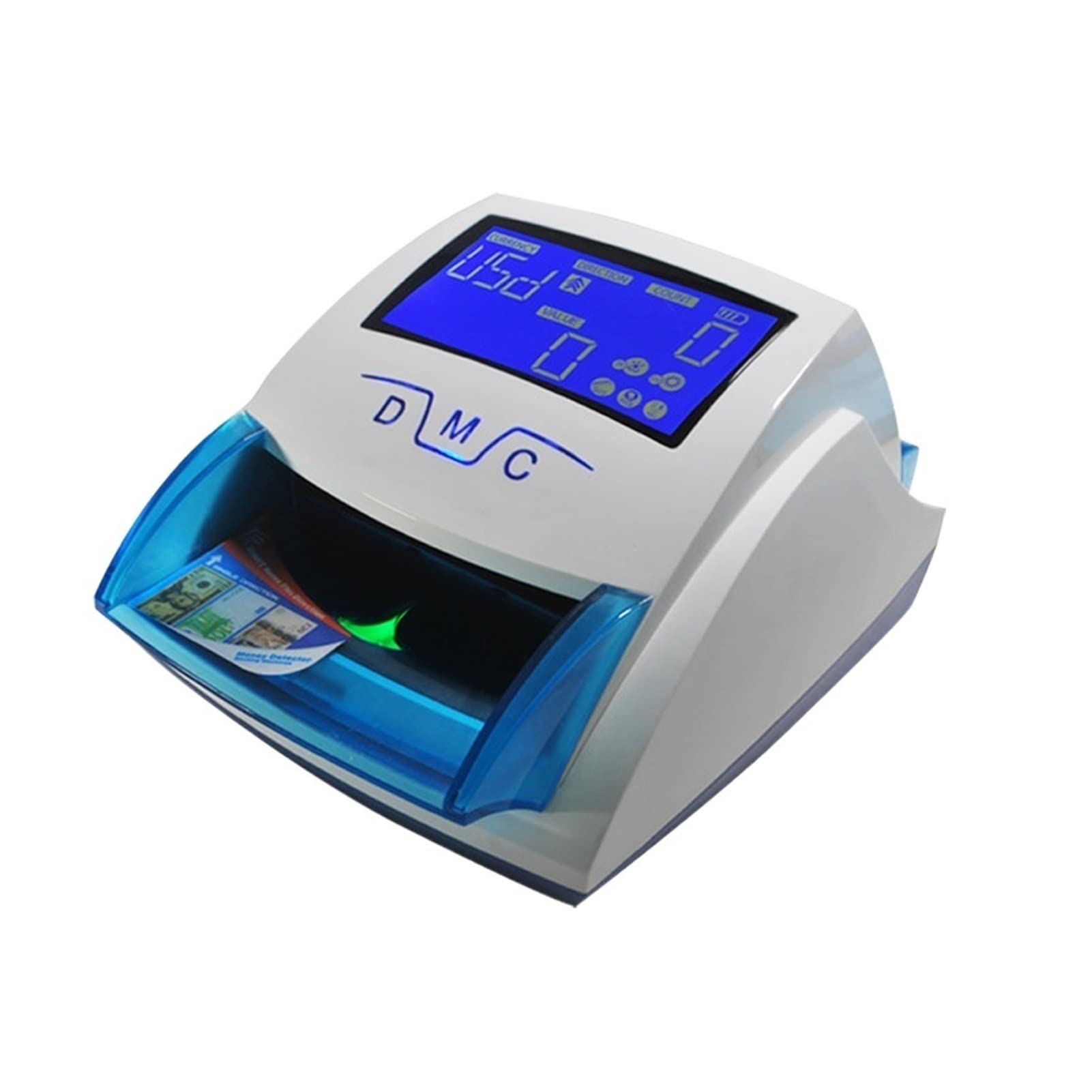 WDSOPK Handy Mix Banknote Detecting Machine Mini Fake Money Detector Bill Detector For USD/GBP/EURO Cash Detector With Battery (Blue 0.8mm)