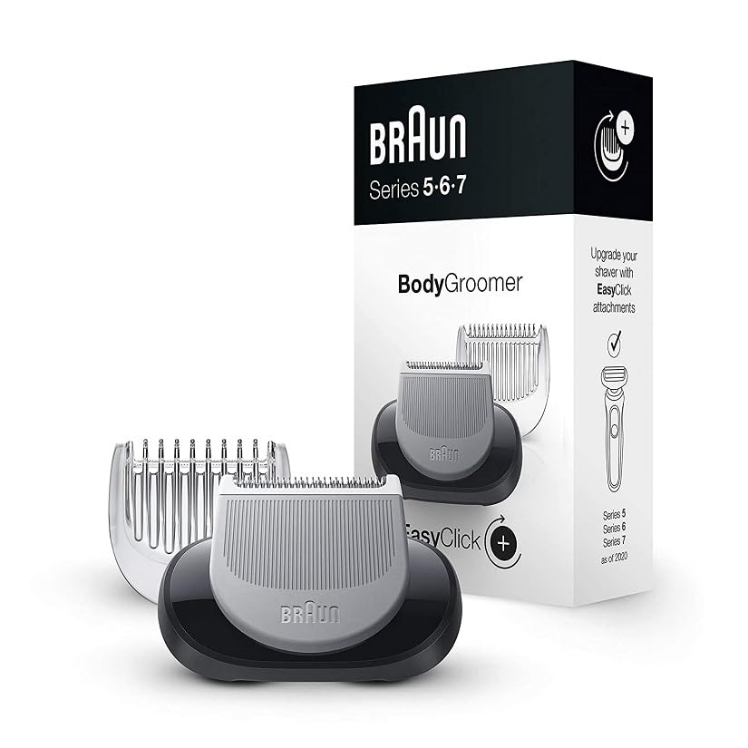 Braun EasyClick Body Groomer Attachment for New Generation Series 5, 6 and 7 Shavers models 5018s, 5020s, 5035s, 5049cs, 6020s, 6040cs, 6072cc, 6075cc, 6090cc, 7020s, 7025s, 7027cs, 7071cc