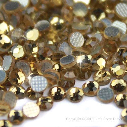 Little Snow Direct® - DMC Hot-fix Iron On Premium Glass Cut Flat Back Crystal Rhinestones Diamante Gems (Golden Shadow, 4mm ss16, 1000pcs)