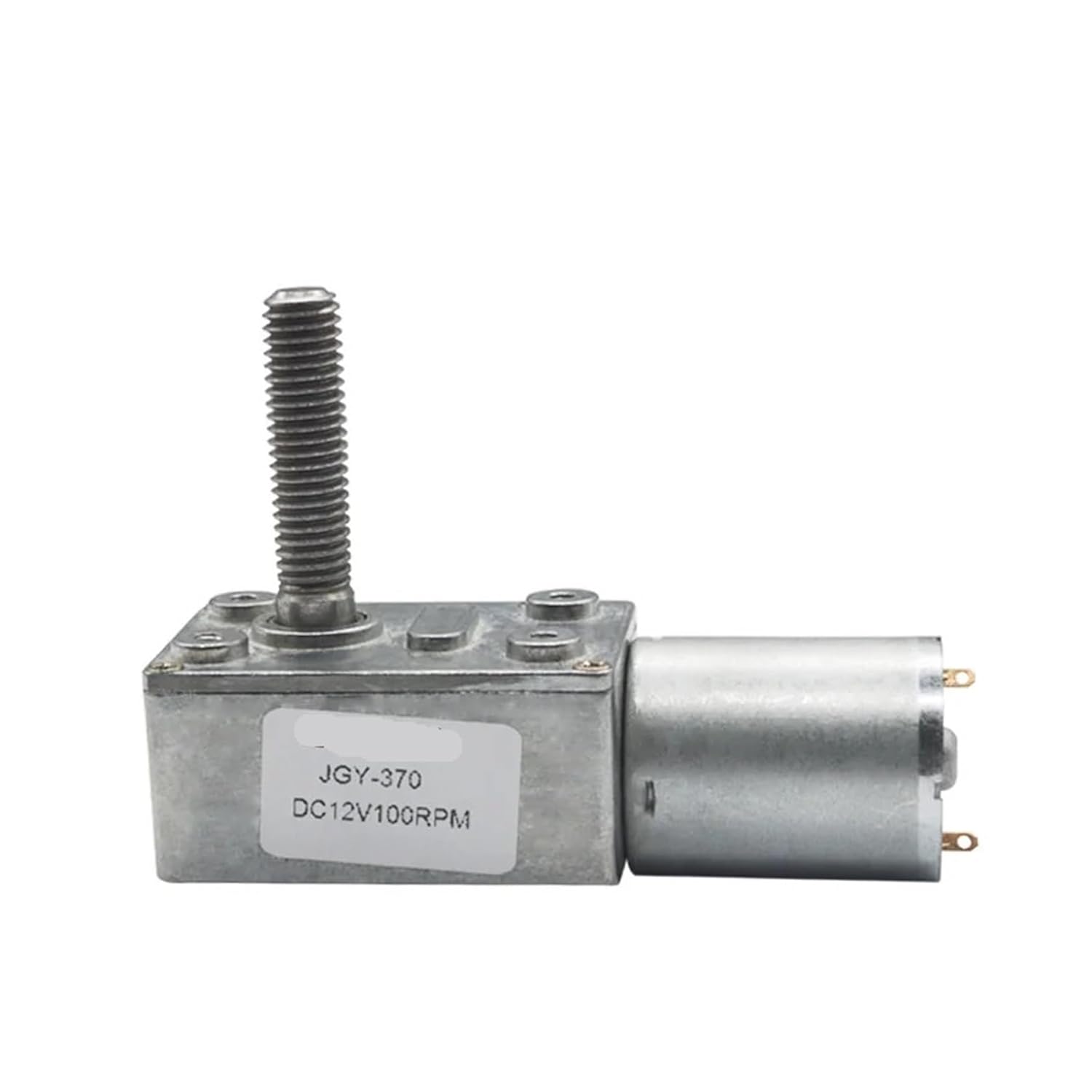 High Torque Worm Gear Motor 8mm*33mm Output Screw Shaft with Flange DC 6v 12v 24v 2RPM to 150 RPM Metal(6 Volt,90 RPM)