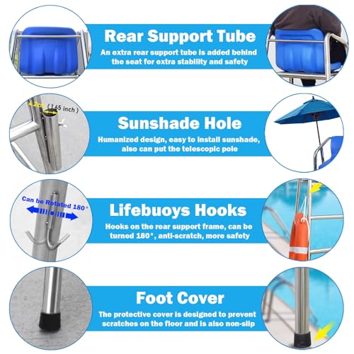 Silla de Salvavidas para Piscina con Agujero para Sombrilla miniatura 3