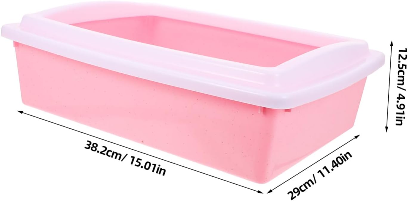 POPETPOP Low Entry Cat Litter Box Scoop Portable Plastic Potty for Senior Cats and Kittens Litter Tray Scatter Easy Cleaning
