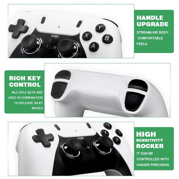 Generic Consola de Videojuegos con Mando inalámbrico Doble, 2.4G, 4K, 370,000 Juegos, 64GB, Retro, TV Blanco Arcade