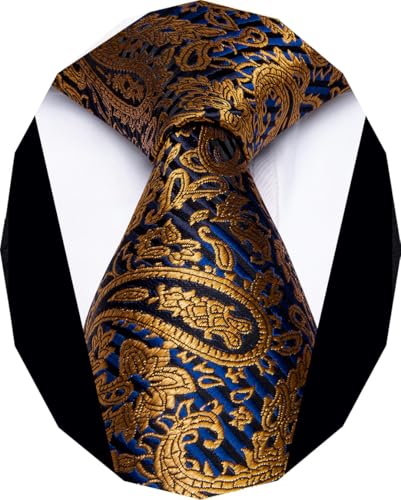 Image of YourTies Paisley Men's Necktie Woven Silk Floral Ties for Men Designer Formal Business Party Wedding