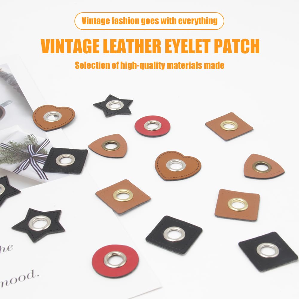 Kit Patchs à œillets RoadLoo - 72 Pièces + Fil à Coudre, Pour Cuir Et Textile, Projets DIY