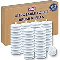 HHXI 60Ct Disposable Toilet Brush Refills, Toilet Bowl Cleaner Refills, Bathroom Cleaning, Disposable Prefilled Cleaning Scrubbers, Compatible with Most Toilet Brushes