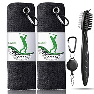 Favritt Golf-Handtuch 2er-Pack mit Bürste