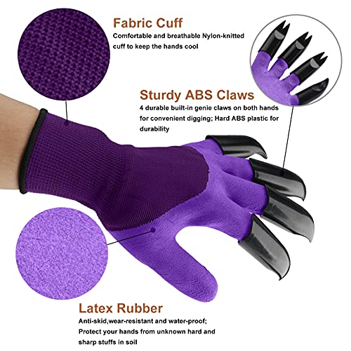 Wxg Garden Gloves With Claws, Digging Gardening Gloves Garden Claw Gifts (Purple) 1 #TOP1