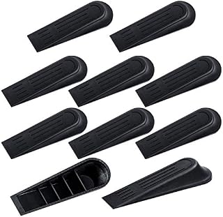 Elcoho 10 Pack Door Stoppers Door Black Door Wedges Non-Slip Door Stop Wedges for Homes and Offices