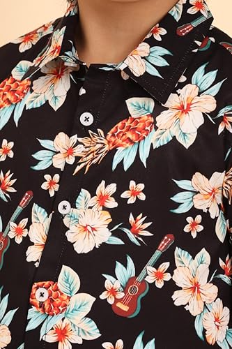Image of Boys Printed Casual Shirt Short Sleeve Button Down Beach Shirt for Kids