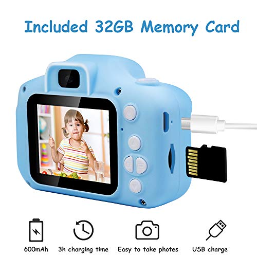 Maydolly Kids Camera, Kids Digital Camera Video Recorder for Girls and Boys 3-12 with SD Card and Games, 1080P HD Toy Camera for Toddlers and Children Gift, Blue - Thumbnail 3