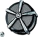 Kuryakyn 9535 Mach 2 Air Cleaner/Filter Kit for 1999-2017 Harley-Davidson Twin Cam, Delphi EFI Motorcycles, Black/Chrome