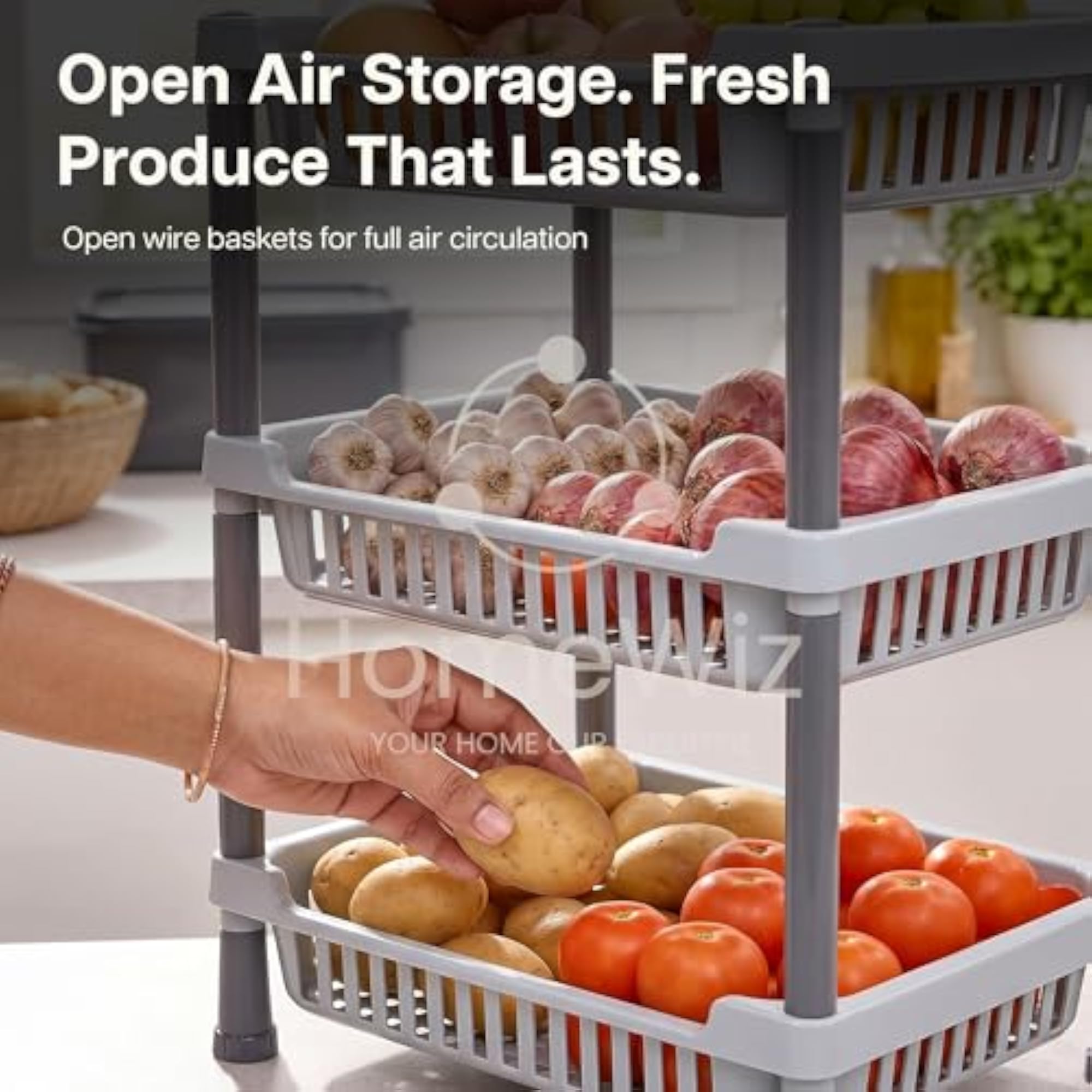 Kitchen Rack 3-Layer Heavy Duty Plastic Stand