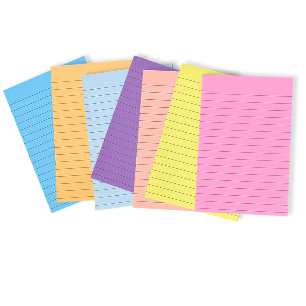 SOFOAERY AREKEJI Assorted Colors Sticky Notes, 4x6 Inch, 40 Pages Per Pad, Thick and Strong Adhesive, Convenient Writing Surface, Pack of 8, Office and School Self-Stick Note Pads Sheets