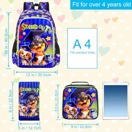 Image of AGSDON 3PCS Backpacks for Girls, 16 inch Elementary Kids Backpack Preschool School Bookbags and Lunch Box