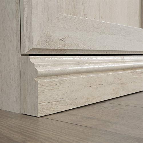 Sauder Miscellaneous Bookcase With Doors, L: 35.28" X W: 13.23" X H: 69.76", Chalked Chestnut Finish & Edge Water Executive Desk, L: 65.12" X W: 29.53" X H: 29.37", Chalked Chestnut Finish #TOP4