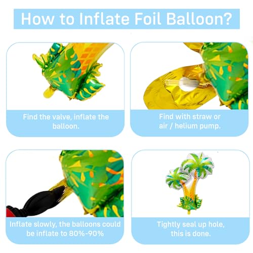 Image of Party Propz Summer Theme Decoration - 63 Pcs Birthday Balloons | Pool Party Items | Metallic Balloons | Summer Party Decor