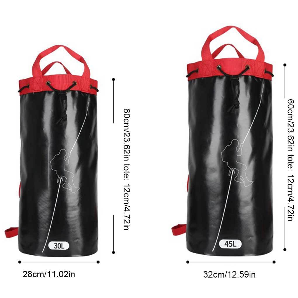 Adultes corde sac escalade descente spéléologie cordes stockage PVC organisateur alpinisme sport sac à équipement de plein air