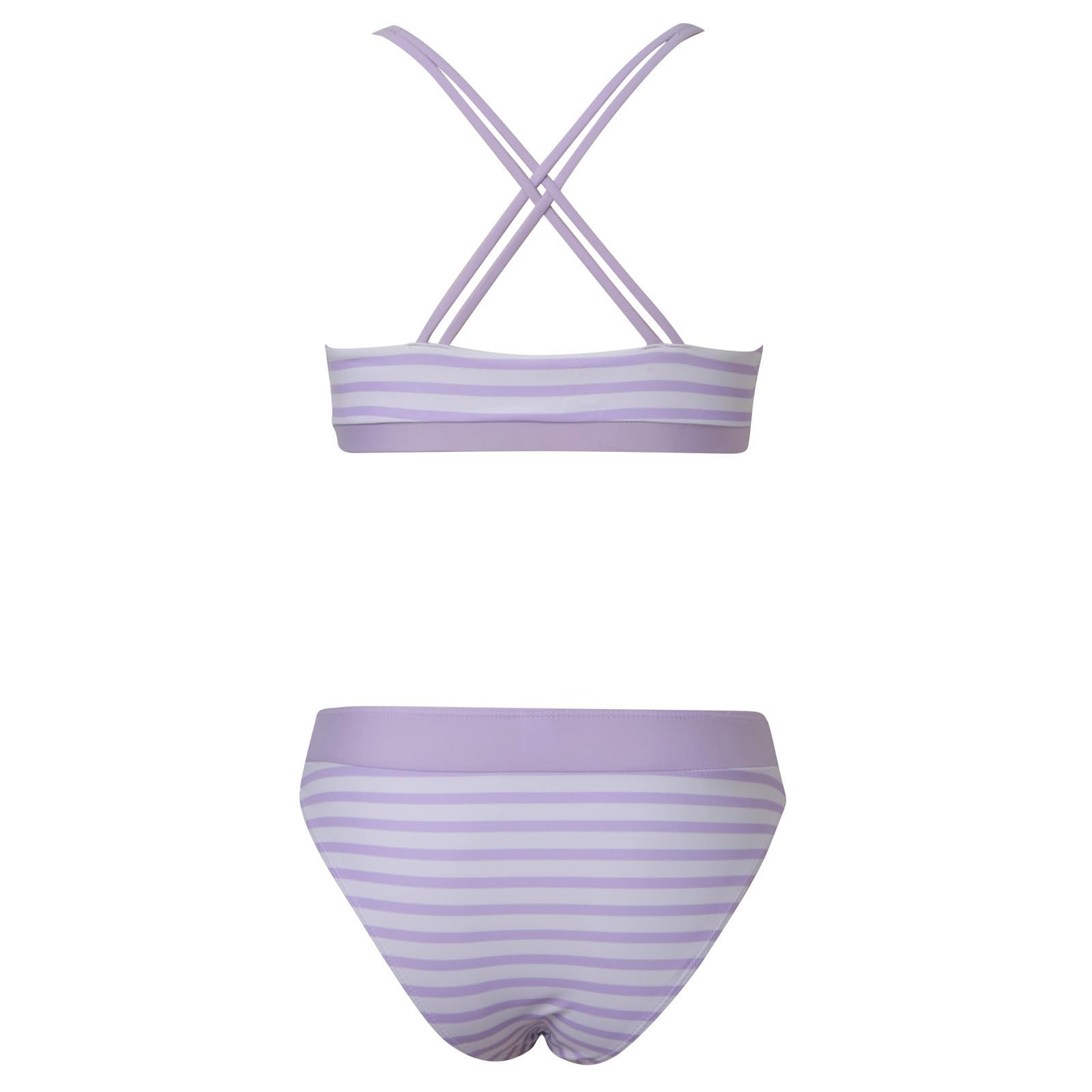 Generisch Bikini da donna, costume da bagno, costume da bagno da donna con stampa a righe, costume da bagno a due pezzi, costume da bagno a due pezzi con stampa increspata alta