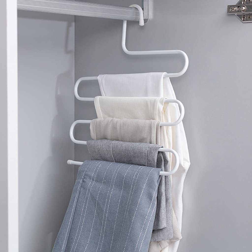 SZYDD Multifunctional Multi-Layer S-Shaped Magic Pants Rack Pants Rack Multi-Layer S-Shaped Jeans Storage Rack Closet Shelf Saves Space