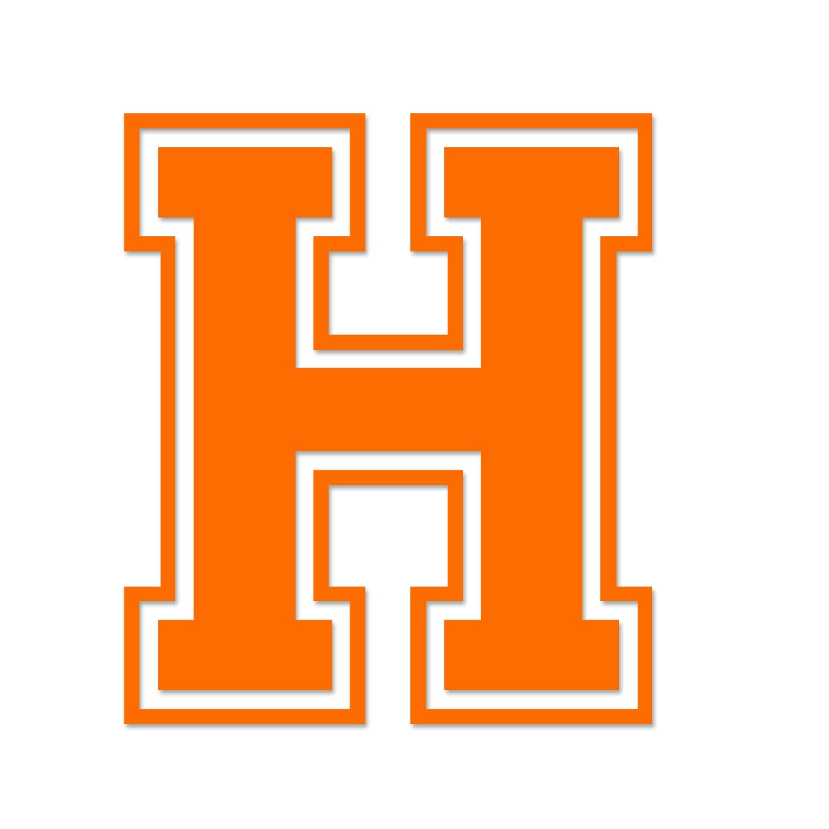 Amazon Com Applicable Pun Varsity Letter H Vinyl Decal For Outdoor Use On Cars Atv Boats Windows And More Orange 6 Inches Tall Automotive