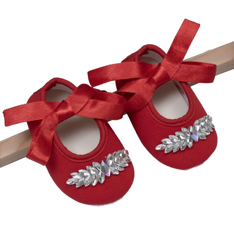 Daizy booties embellished with shimmer stones - red-image-3