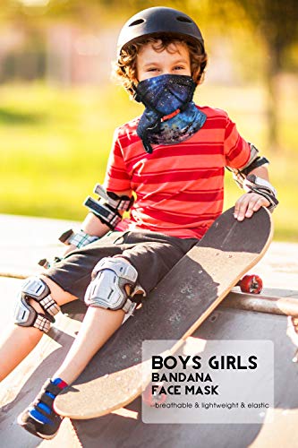 2 PCS Kids Face Mask Neck Gaiters Full-Coverage Bandanas Headband Tube Neck for Boys Girls, School Supplies for Kids(A Galaxy 1, 11-14T/9.0514.17inch) - Thumbnail 3