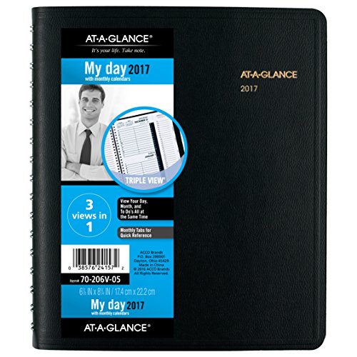 AT-A-GLANCE Daily / Monthly Appointment Book / Planner 2017, 6-7/8 x 8-3/4