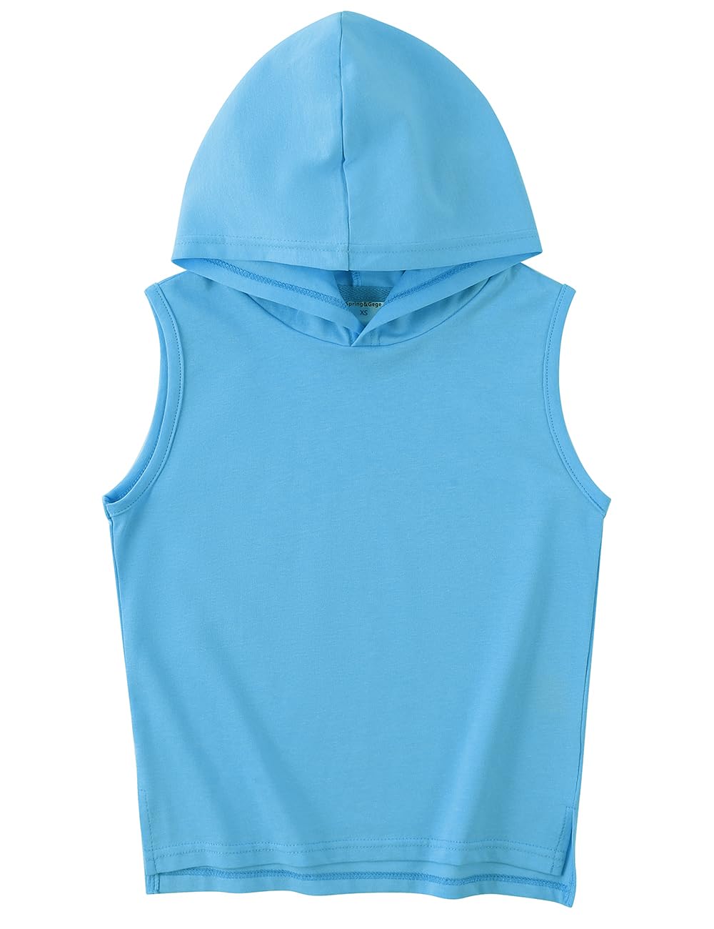 Spring&Gege Débardeur à capuche uni basique sans manches pour garçon - Uniforme d'entraînement - T-shirt confortable (5-14 ans)