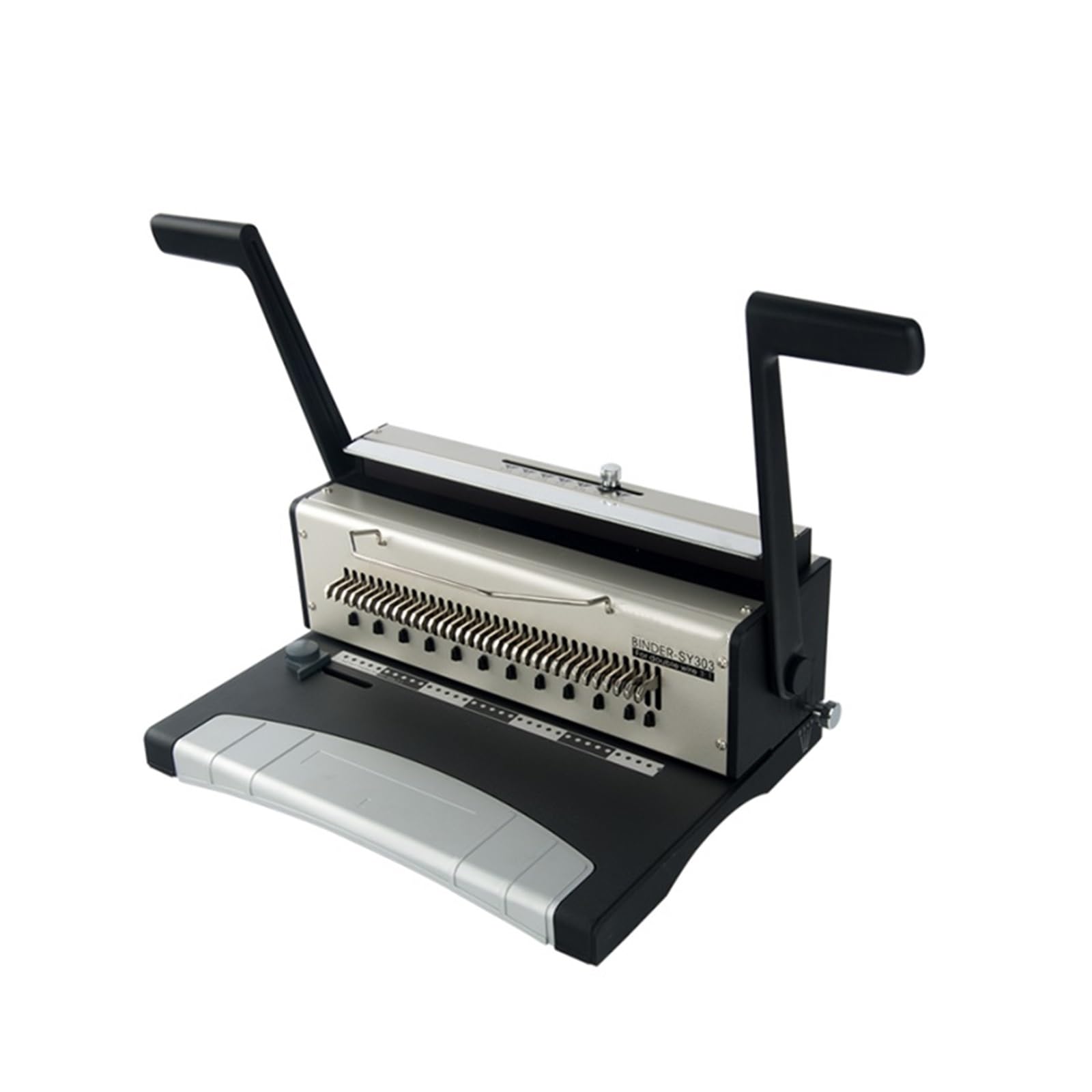 Machine de reliure à 34 trous Perforatrice carrés/ronds S303/SY303 double bobine 3:1 pour le bureau(S303 square hole)