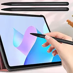 2 canetas de toque capacitivas/resistivas universais para iPhone, iPad, Samsung, tela sensível ao toque, caneta Stylus para desenho, preta