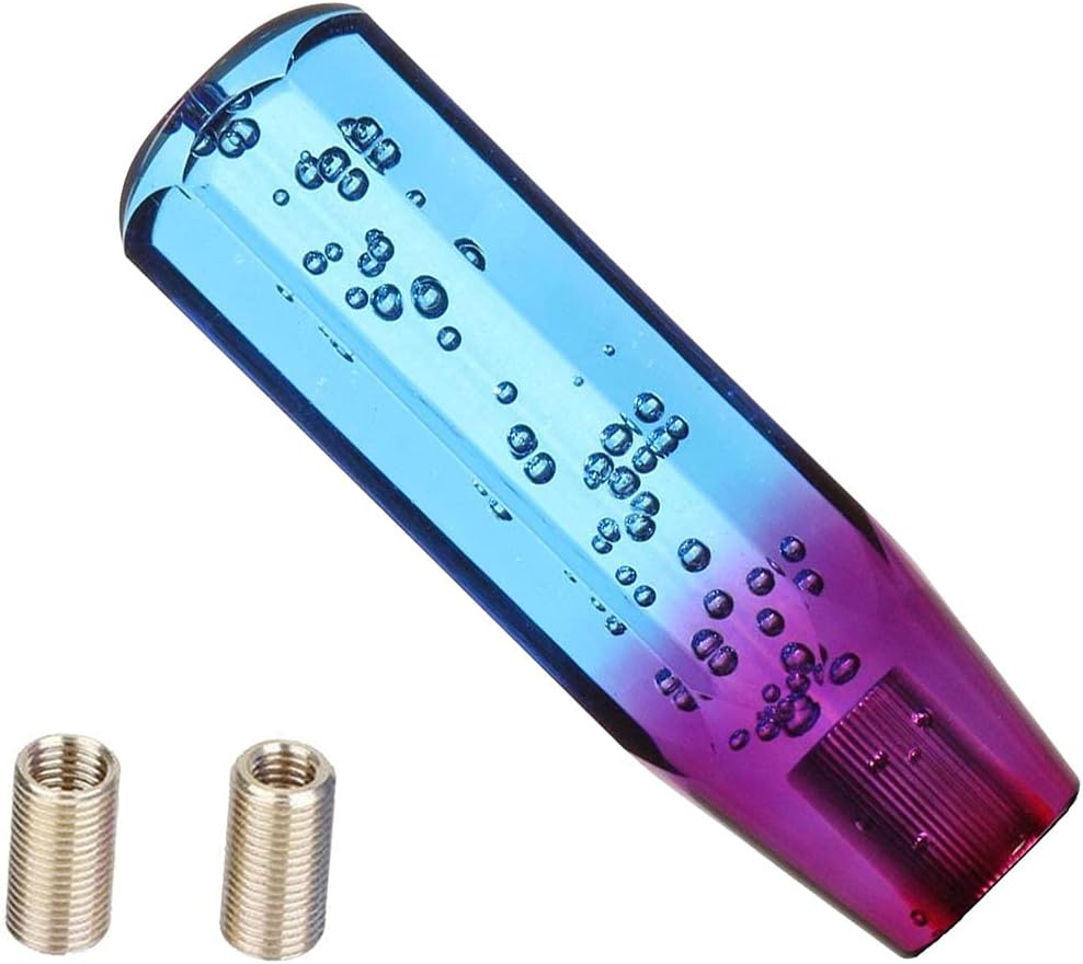 6 inch Manual Diamond Crystal Bubble Styling Gear Shift Knob Blue+Purple Color