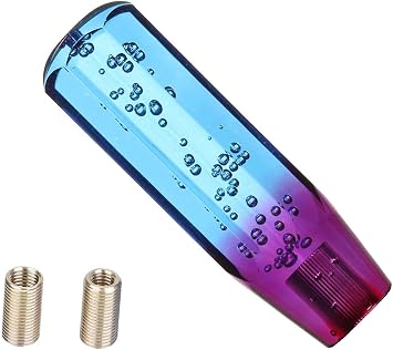 6 inch Manual Diamond Crystal Bubble Styling Gear Shift Knob Blue+Purple Color