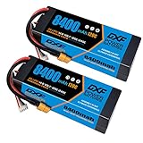 DXF 4S Batería Lipo 14.8V 120C 8400mAh Batería rígida con Enchufe XT90 para vehículos RC 1/8 y 1/10 Coche RC Buggy Truggy RC Avión UAV Drone FPV(Paquete de 2)