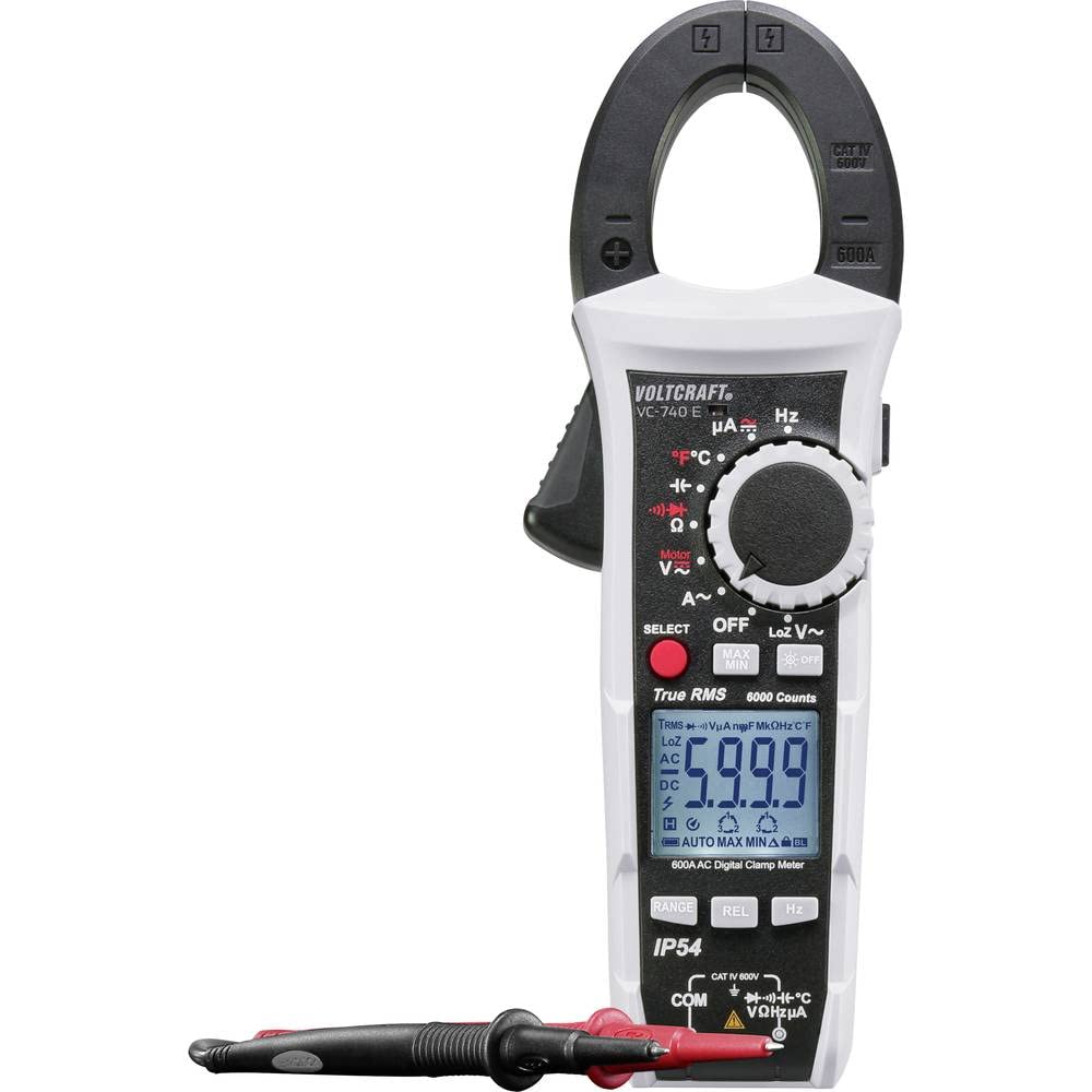 Voltcraft VC-740 E Stromzange, HanD-Multimeter Digital Spritzwassergesch?tzt (ip54) Cat Iv 600 V Anzeige (counts): 6000 (vC-740 e)