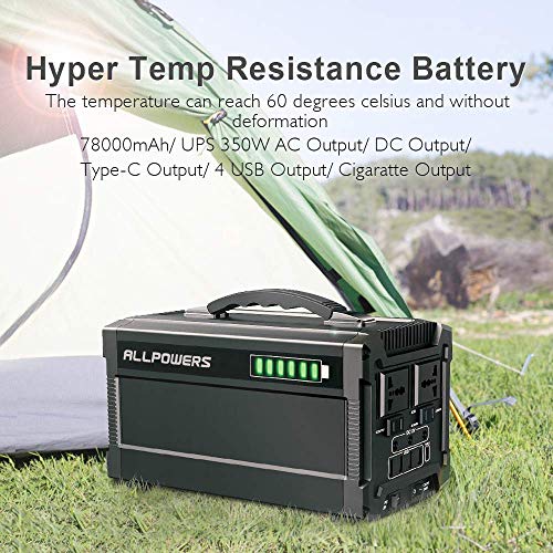 ALLPOWERS 300W Portable Power Station, 288Wh Portable Generator Solar Generator Outdoor