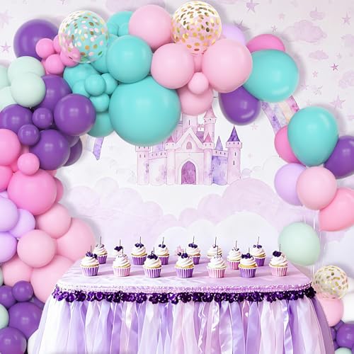 Image of Amandir 153 Pcs Pink Purple Balloons Arch Garland Kit Different Sizes