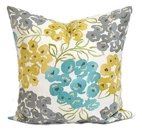 teal and gray pillows