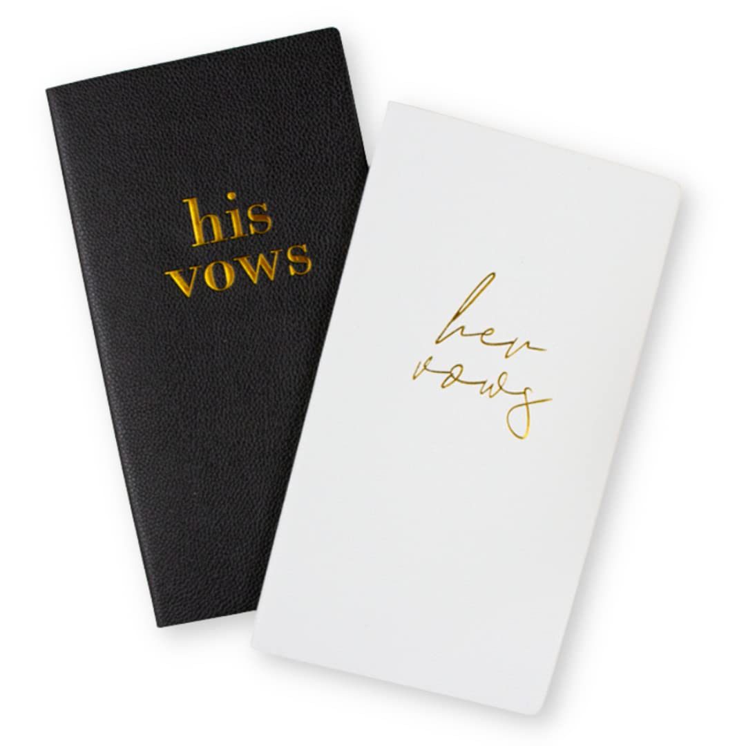 Premium Vow Books His and Her Vow Books for Wedding Vow, Books His and Her Vows Booklet in Set of 2, The Vow Book Leather His and Her Gifts (Black/White)