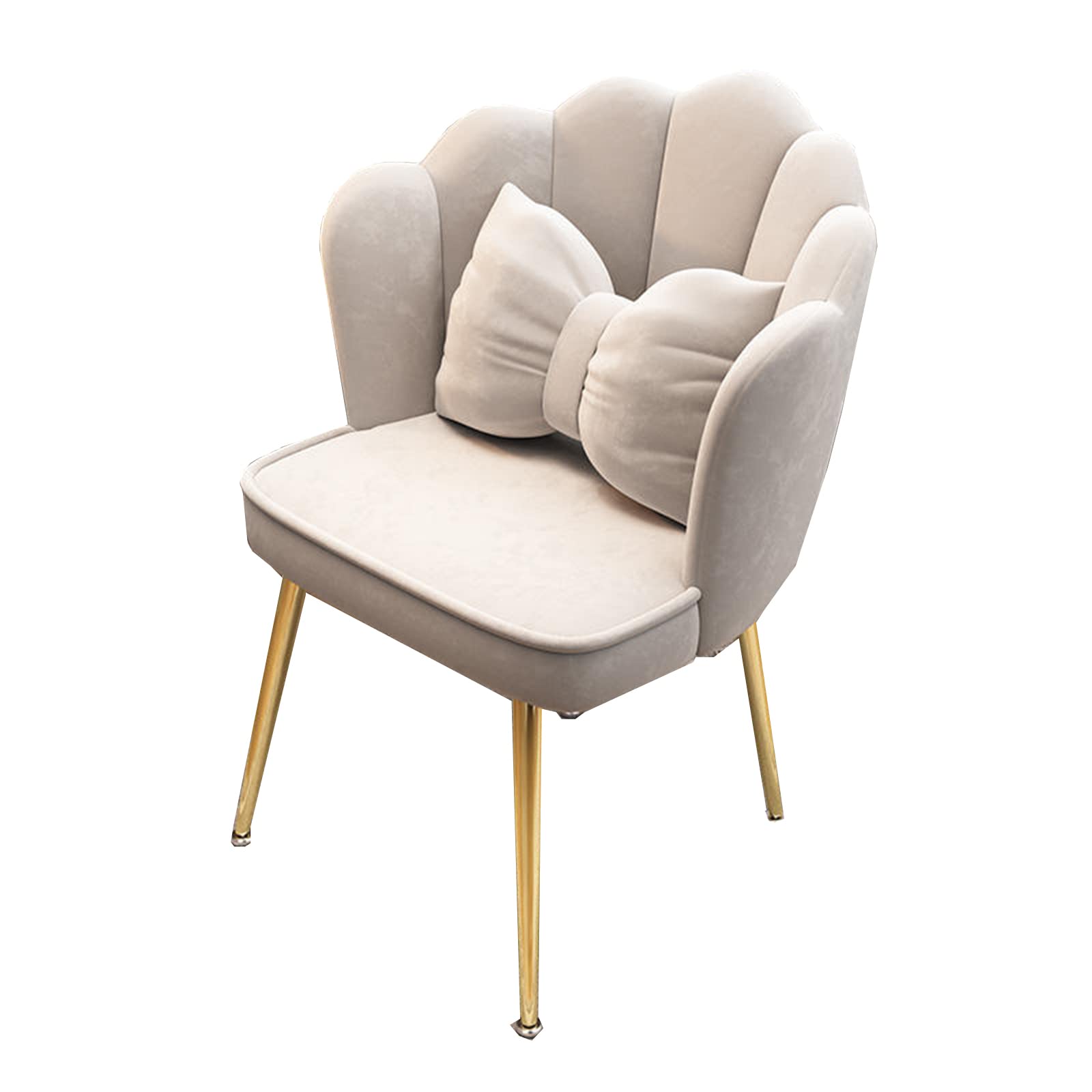 Tabouret de maquillage confortable velours et chaise de salon rembourrée avec pieds en métal