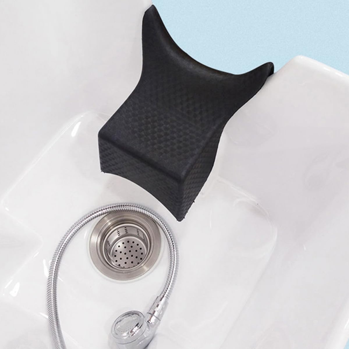 UKCOCO 2 Cojines de PVC para Lavado de Peluquería, Almohadas de Baño Negras Cómodas Que Alivian la Presión del Cuello, Ideales para Uso en Casa o Cama de Belleza
