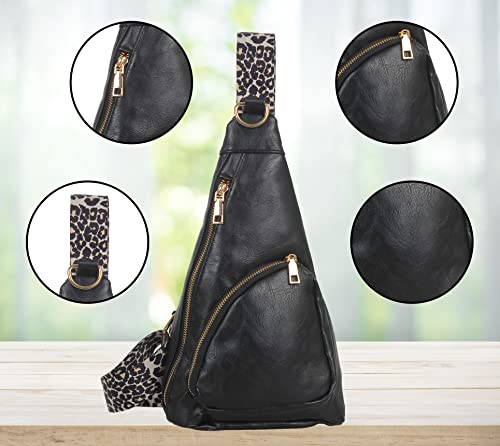 Tinvskqqkj Women's Chest Sling Bag With Leopard Strap Crossbody Sling Backpack With Pockets For Cycling Hiking Travel… #TOP2
