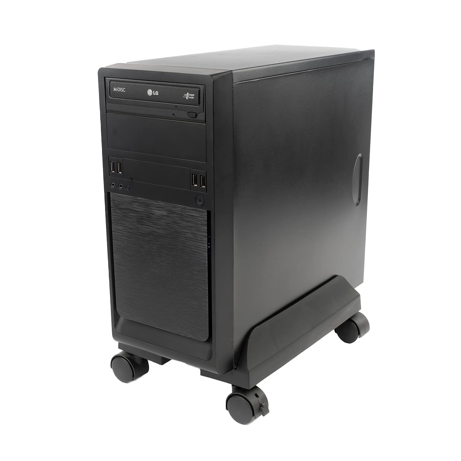 Supporto Regolabile Per CPU Sotto Scrivania – Mobile Con Ruote, Fino A 10 Kg, Nero