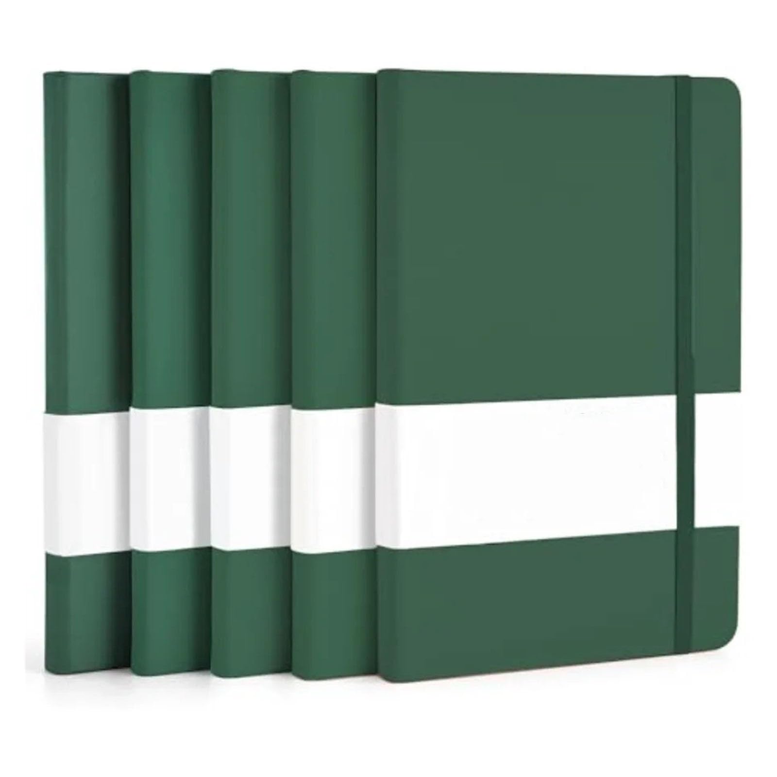 10 Stück Notizbücher, Journal, College-Notizbuch, liniert, dickes Papier, liniert, Hardcover for Büro, Zuhause, Schule, Unternehmen(Green)