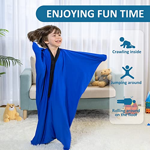 OUTREE Sensory Sock for Kids, Small,3-5 Years,39''×27'',Good for Height:2'9'' - 3'6'',Full Body Sock Provides Deep Pressure Input, Sensory Toys for Autistic Children with A Carrying Bag,Blue - Image 4
