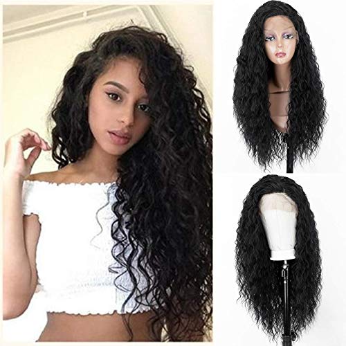 Persephone Natural Looking Dark Brown Wigs for Women Glueless Long Wavy Synthetic Wig with Middle Parting Hest Resistant Hair 22inches