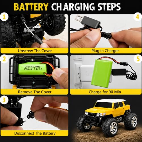 Image of GRAPHENE 1:8 Scale Remote Control Big SUV Car with Inflated Off-Road Tires High-Speed RC Monster Truck Durable Heavy-Duty Body Long Range Easy Control Toy Car for Kids & Adults